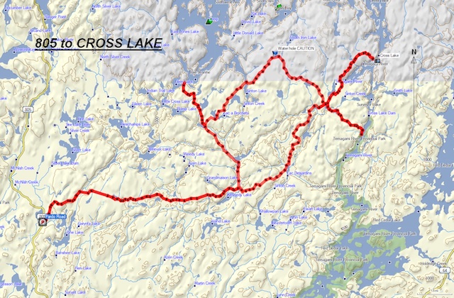 map for 805 to Cross lake