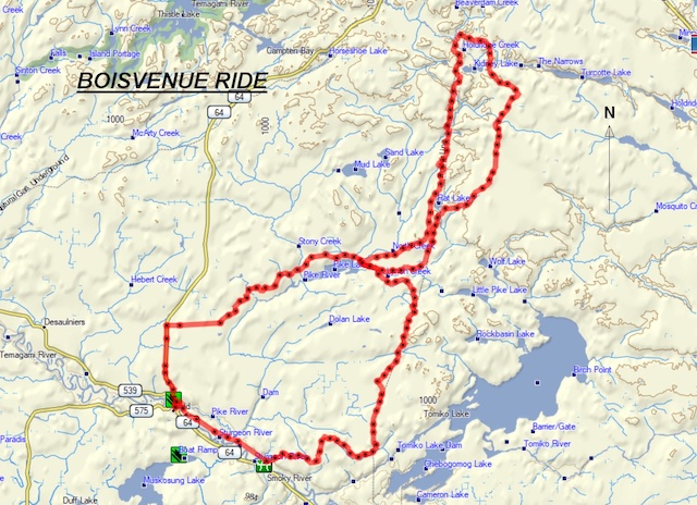 Map for Boisvenue Ride