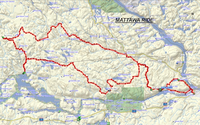 map of Mattawa Ride (VMUTS)