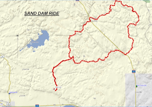 map of Sand Dam Ride