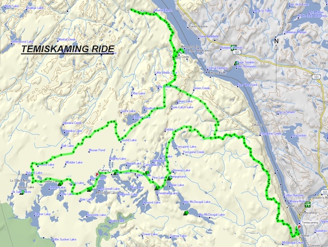 map of Temiskaming Ride