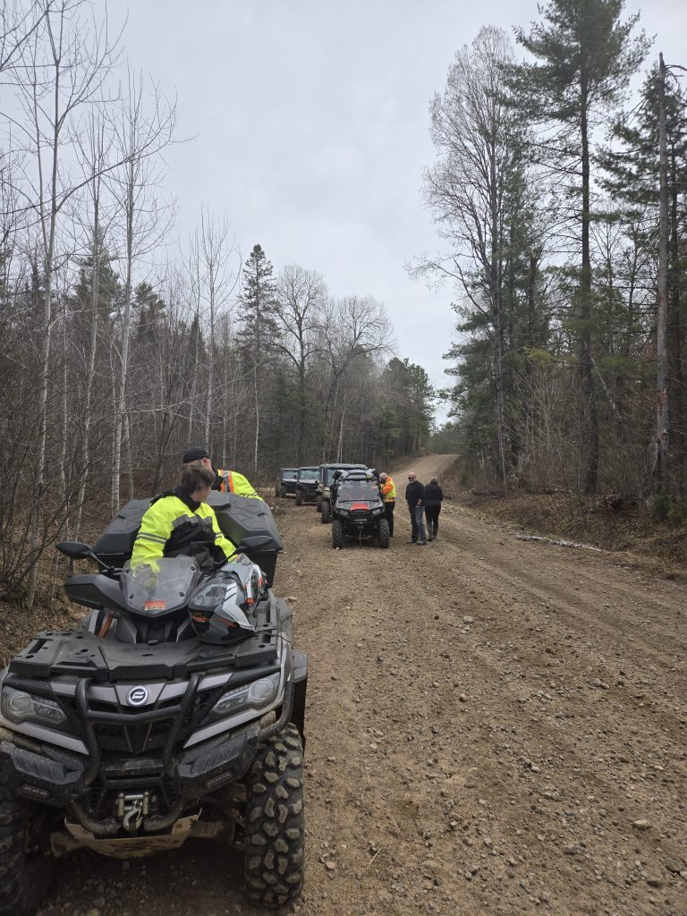 At a rest stop along the trail