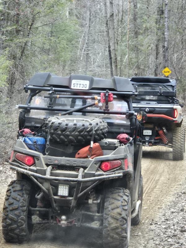 Back of Side-by-Side on the trail