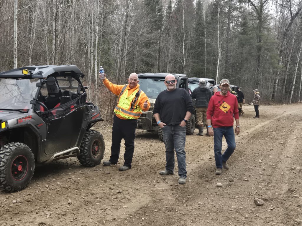 Happy ATV Riders at side of trail